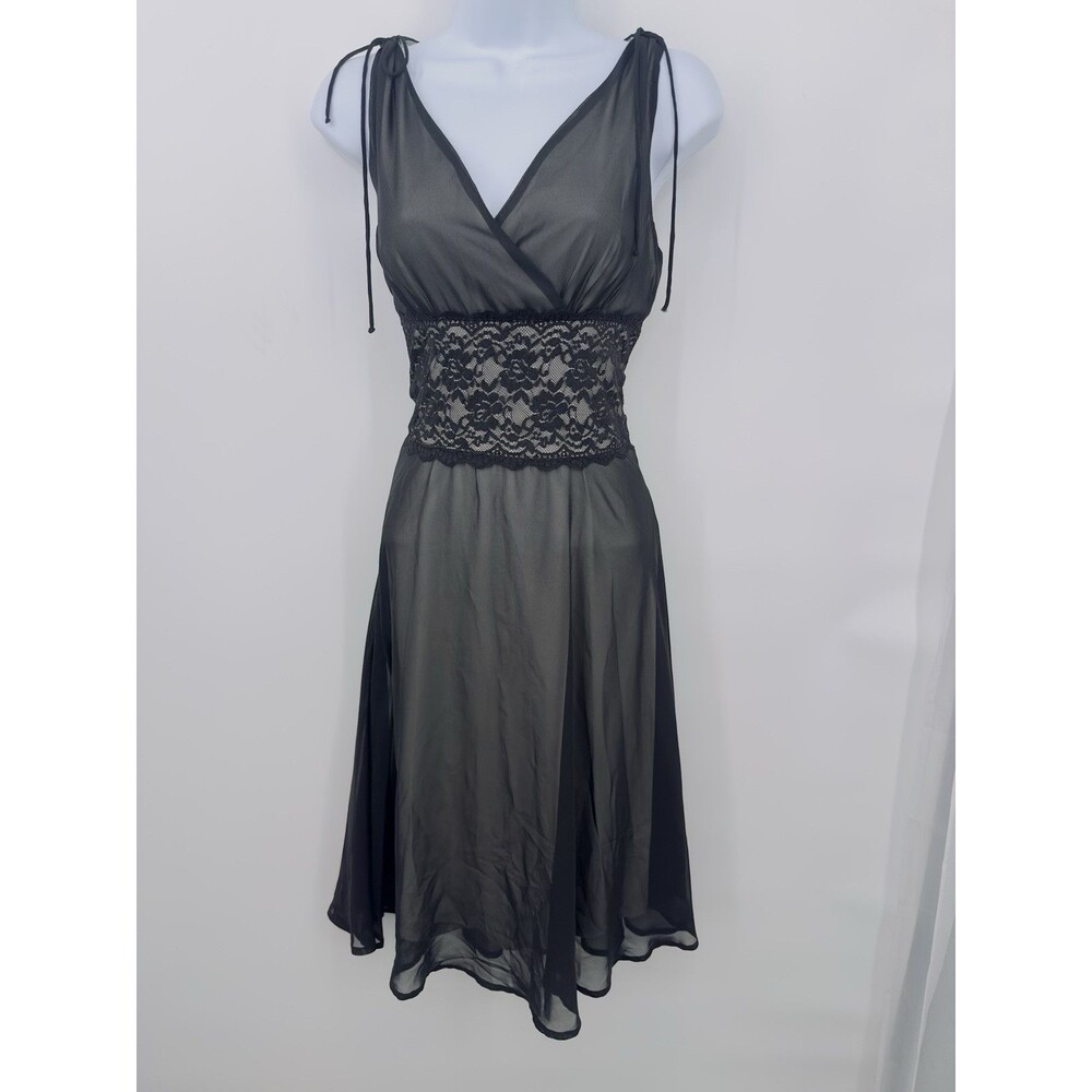 D.J Summers vintage‎ Sleeveless Empire Waist Lace Insert Dress Size 8P
